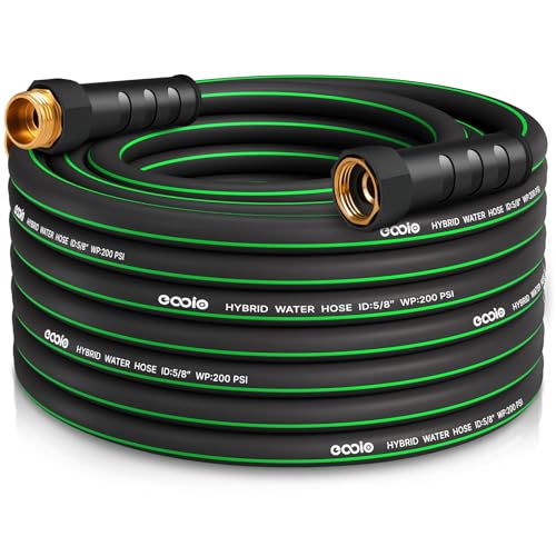 Heavy Duty Garden Hose 35ft, NON-EXPANDABLE Flexible Water Hose, Kink Resistant Lightweight Hybrid Hose, Leakproof Hose Male to Female Fittings - color: Black+Green, size: 35ft