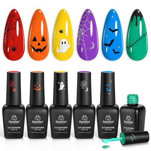 Beetles Halloween Gel Polish Set, Rainbow Flag Colleciton 6 Neon Colors - color: A - Creme | 0-Rainbow Flag