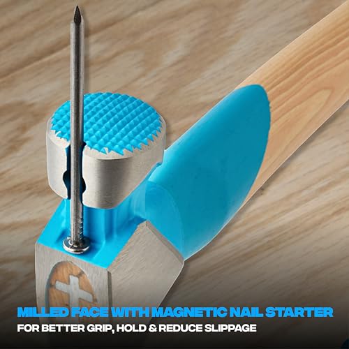 OX 20 oz Framing Hammer, Milled Face Claw Hammer, Martillos de Construccion - style: 20-oz Hammer + Grip