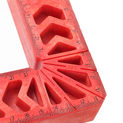 KINJOEK 2 PCS 8 Inch 90 Degree Positioning Squares Corner Clamp Right Angle Clamps Woodworking Clamping Tools for Pictures Frames Boxes Cabinets Drawers, Red - size: 8" 2PCS