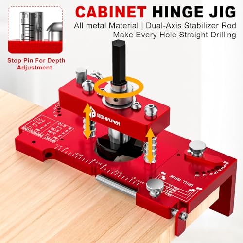Metal Concealed Hinge Jig with Built-in Screw Hole Guide, Cabinet Hinge Jig
