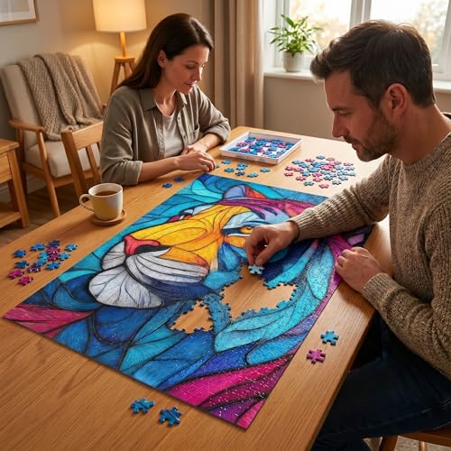 1000 Piece Puzzle for Adults, The Monarch - Colorful Abstract Tiger Art - color: The Monarch