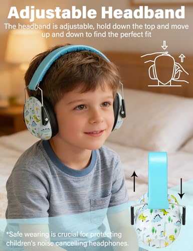 Kids Noise Canceling Earmuffs, 25-30dB Noise Reduction Ear Protection, Adjustable Headband Concert Fireworks, Autism - color: Bukl