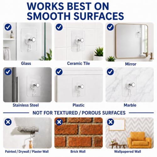 Picture Hangers Without Nails, 20 Pack, Clear Adhesive Hooks, Holds 13 lb - style: 20 Packs Picture Hangers Without Nails