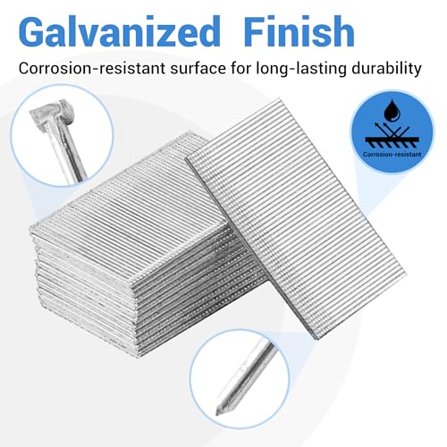meite 16 Gauge Finish Nails 2 Inch Galvanized Straight T-Nails 500PCS - size: 2 Inch