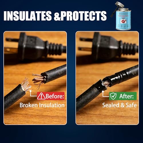 5.29 oz Liquid Electrical Tape – Quick-Drying Insulating Glue, Waterproof & High Temp Resistant, Liquid Wire Insulation Rubber with Brush Cap for Wires, Cables, Outdoor Equipment (Black) - color: Black