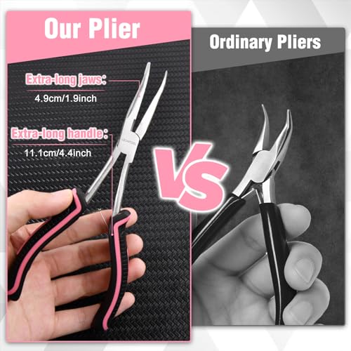 Long Reach Bent Needle Nose Pliers Serrated Jaw with Wire Cutter - style: Bent Needle Nose Plier with Serrated Jaws & Cutter