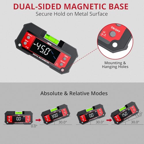 BINTA Digital Angle Finder Dual Axis Level Box 4×90° X-axis ±60° Y-axis