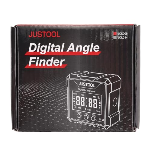 JUSTOOL Mini Digital Angle Gauge Magnetic Angle Finder with Dual Laser - color: Grey
