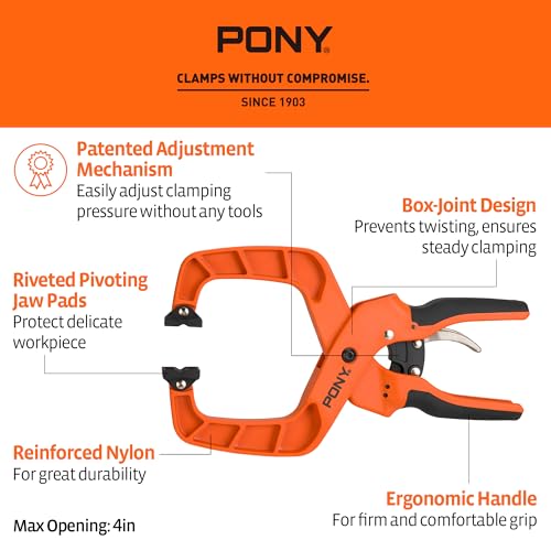 PONY 2-Pack 4 Inch Quick Release Ratcheting Wood Clamps