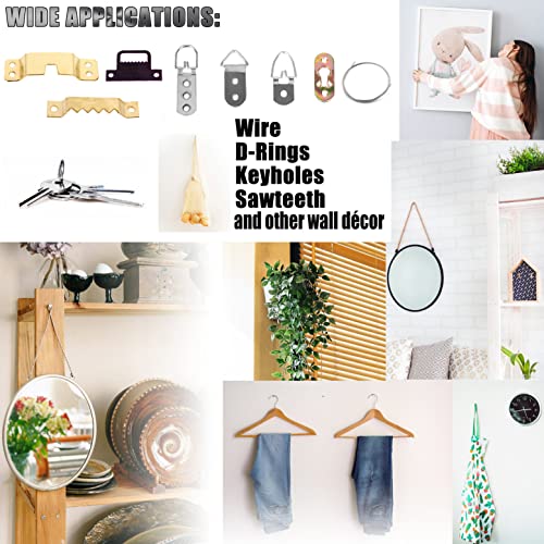 laffeya Picture Hanging Screw, Double-Headed Bear Claw Nail Keyhole Hanger - style: Black Mix Size