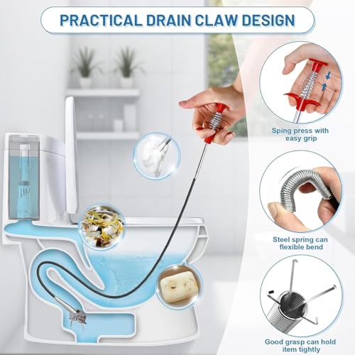 Drain Snake, Toilet Auger Hair Drain Clog Remover (116 inch) - style: 116 IN