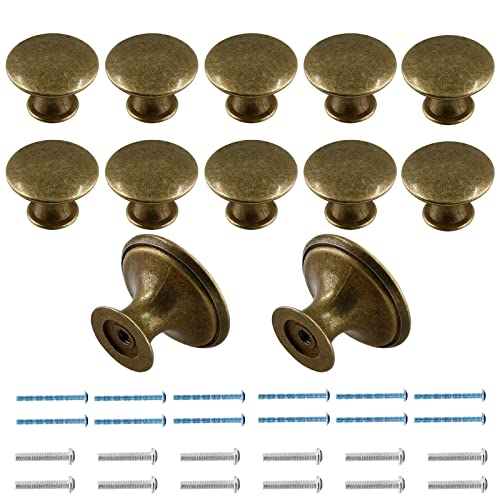 Brass Cabinet Knobs 1.18" Diameter, 12 Pcs - color: Brass, size: 12 Pack