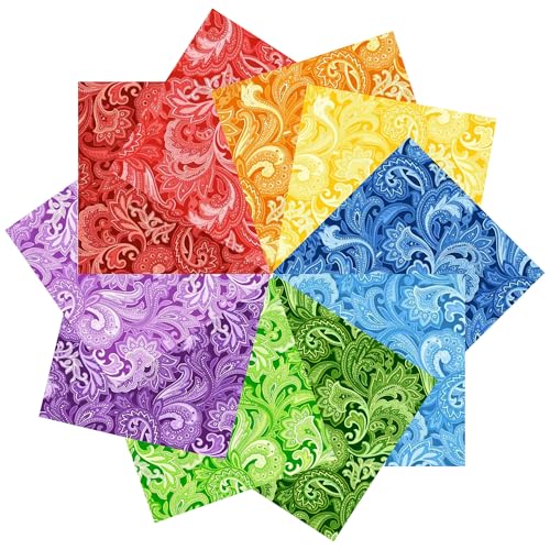 5"x5" 50pcs Cotton Fabric Squares for Sewing Quilting Supplies- Paisley - color: Paisley, size: 50 PCS 5"x5"
