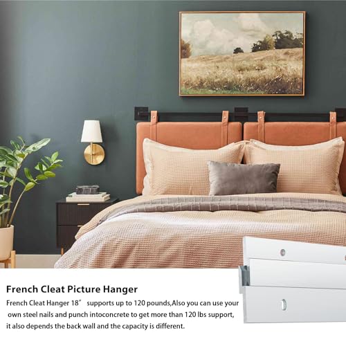 French Cleat Heavy Duty, Aluminum French Cleat, Headboard Wall Mounting Brackets with Screws, Heavy Mirror Mounting Hardware (18 Inch-1 Pair, Support 120 lbs) - size: 18inch-1Pair, style: Extra thick