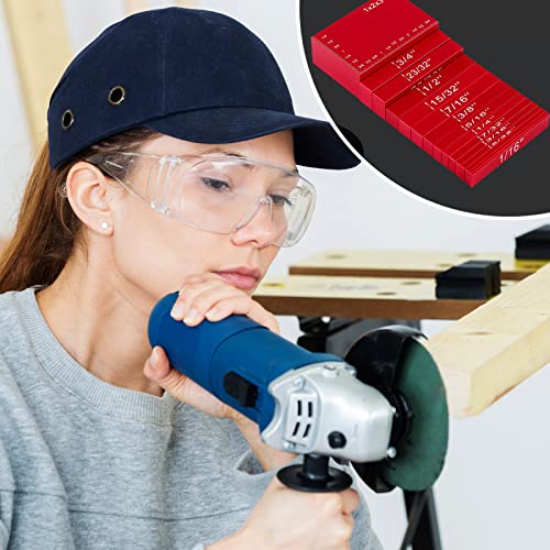 Setup Blocks Height Gauge Set, 15 Pieces Aluminum Block Precision Saw Kit Drill Press Table Router Setup Blocks Woodworking Tool Bars Accessories Laser Engraved Size Markings(Red)