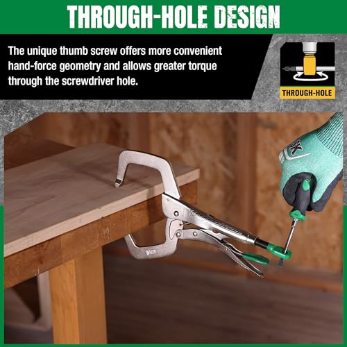 SK 11" C-Clamp Locking Pliers with Regular Jaws, Vice Grips - size: 11"