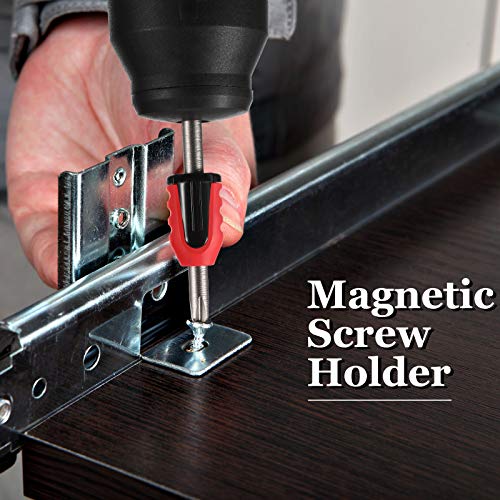 Ripeng 5 Pcs Magnetic Screw Holder Rings, 1/4 Inch/ 6.35 mm, Red - color: Red