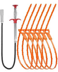 Oanie 7 Pack 25inch Drain Clog Remover Tool, Cleaner Hair Clog Remover(6pcs), Cleaner Sticks to Drain Hair Clog for Remover(1pcs), Sink Snake for Shower Kitchen Sink Bath Tub Bathroom(6+1)