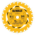 DEWALT 6-1/2 in. 24T Circular Saw Blade, Smooth Cutting, Superior Tracking and Durability (DWA261224)