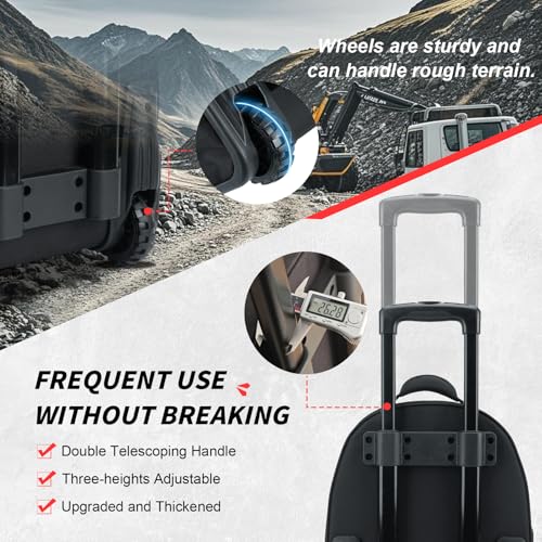 MELOTOUGH Rolling Tool Bag with Wheels,Large Heavy Duty Rolling Tool Bag for Men with 35 Pockets&Telescoping Handle for Electrician,HVAC,Construction,Technicians,Mechanic,Welder (Black) - color: Black Rolling Tool Bag
