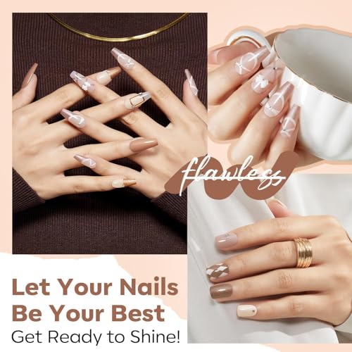 modelones 6 Colors Nude Brown Nail Polish Set, Quick Dry Mini Kit - color: A5 Maple Leaf