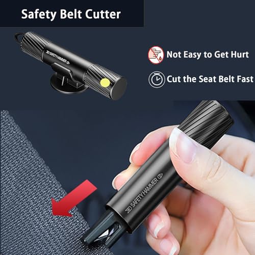 4 Pack 2026 Upgraded Safety Hammer,Safe Hammer Glass Breaker Under Water, Window Breaker and Seatbelt Cutter,Emergency Escape Tool,Seat Belt Cutter and Glass Breaker for Cars - color: Red+Red+Black+Sliver