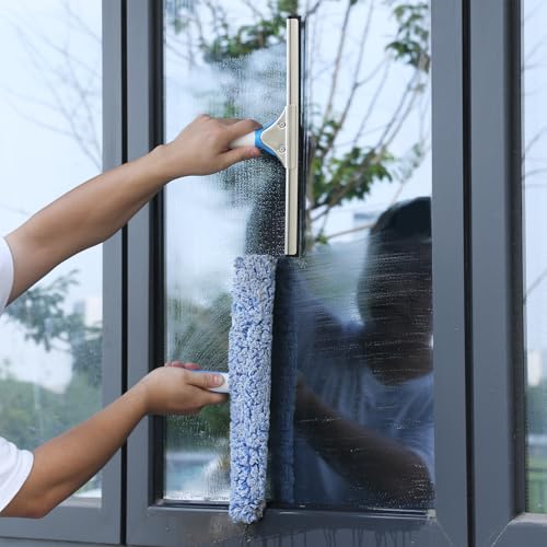 Mitclear Window Cleaning Kit 77'' Long Handle with Bucket for Home Outdoor - style: Window Cleaning Kit with Poles
