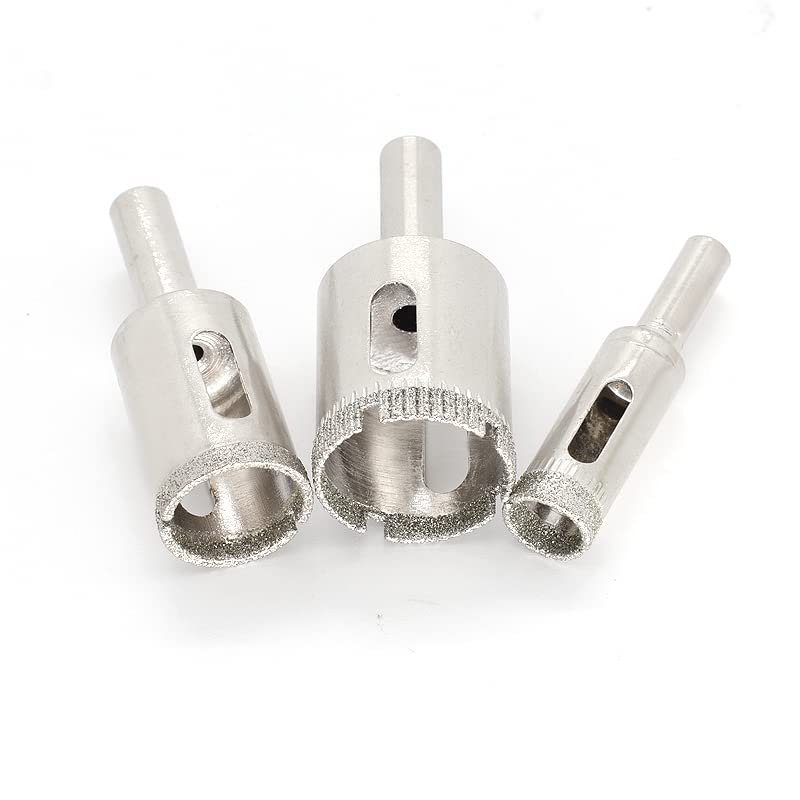 Diamond Hole Saw Set of 3, Glass Hole Saw Drill Bit Kit Suitable for Ceramic Glass Tile Porcelain Marble (12, 19, 25mm) - size: 3 in 1 | 12,19,25mm