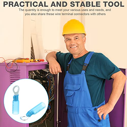 Ecally 300 Pcs Heat Shrink Ring Terminals Waterproof Wire, Blue, Ring #10 - color: Blue, size: Ring #10