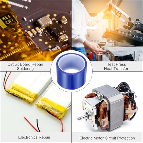 uxcell Blue Heat Tape, 1 Roll 100mmx33m 108ft High Temperature Heat Resistant Tape for Sublimation,Heat Vinyl Press,Heat Transfer, Circuit Board, No Residue - color: Blue, size: 100mmx33m