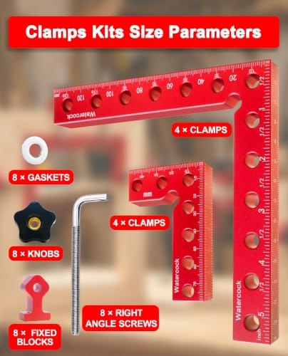 8 Pack Corner Clamps Woodworking, 90 Degree Clamping Squares - size: 8PCS