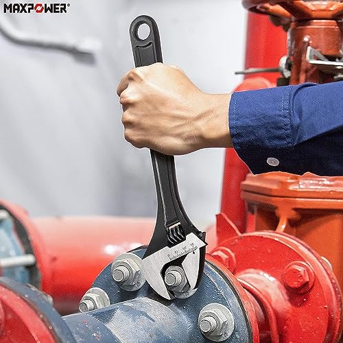 MAXPOWER Adjustable Wrench Set, Forged, Heat Treated, Black Phosphate Finish Adjustable Wrenches, 4 Pack (6-inch, 8-inch, 10-inch, 12-inch) - size: 6“ 8” 10“ 12”