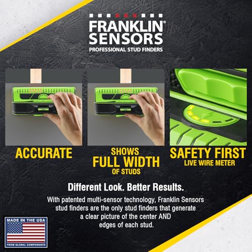 Franklin Sensors ProSensor M210 13-Sensor Stud Finder, Wire Warning, Green - color: Green