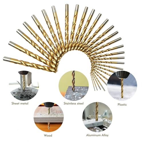 29PCS Drill Bit Set, M2 HSS, 135°Tip, Twist Jobber Length Drill Bit Kit for Hardened Metal, Cast Iron, Stainless Steel with Indexed Round Case,1/16"-1/2" - style: M2-29PCS