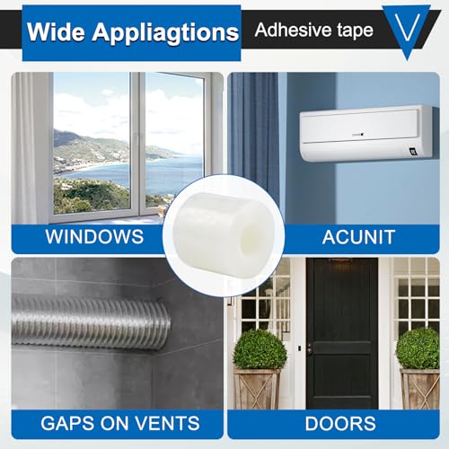 Window Insulation Tape for Winter Heavy Duty Weather Stripping Sealing Film Tape Draft Stopper 3 in x 105 Ft Keep Warm & Save Energy Easy Apply & Remove for Doors and Windows - size: 3 IN * 105 FT