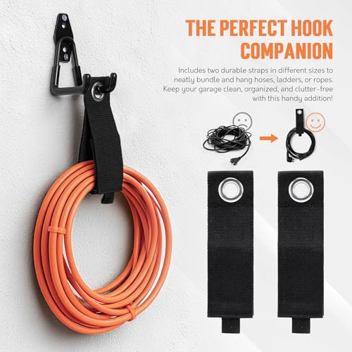 TONDA Garage Hooks, 20 Pack Wall Storage Hooks for Bike, Ladder and Tools - color: Black