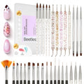 Beetles Nail Art Brushes 31pcs with Case Daul Ended Flower Dotting Tools - color: B - Clear-31
