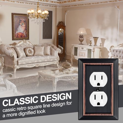 Metal Wall Plate for Electrical Outlets, Outlet Covers Wall Plate, 6 Pack - size: Duplex Outlet