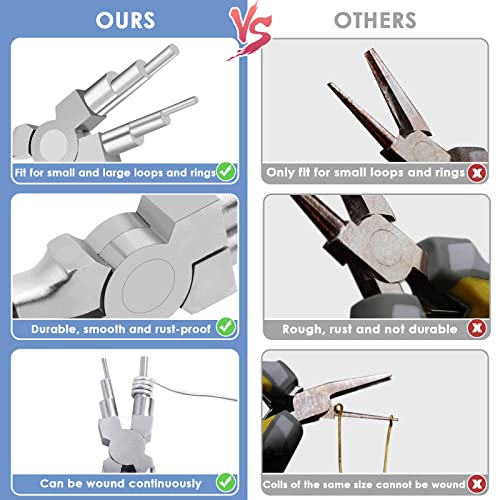 Bail Making Pliers, 6 in 1 Round Nose Pliers for Making Jump Rings, Wire Wrapping, Jewelry Making, Loop Making, Forming Bends - style: Bail Making Pliers