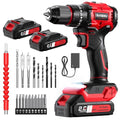Sundpey 620In-lbs Brushless Cordless Drill Set, Electric Power Drill Set - color: Red