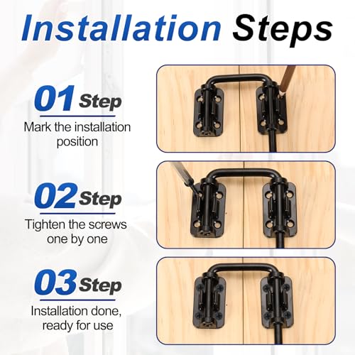 PATIKIL Patio Sliding Door Loop Lock 2-2/5" Silver 3 Set for Window/Screen - color: Silver