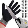 12 Pairs ANSI A4 Cut Resistant Work Gloves With Sandy Nitrile Coating, M - size: Medium