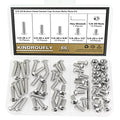 66 Pieces 1/4-20 x 3/8", 1/2", 5/8", 3/4", 1", Button Head Socket Cap Screws Nuts Assortment Kit, 304 Stainless Steel, Fully Machine Thread - size: 1/4"-20, style: Button Head