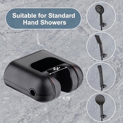 BRIGHT SHOWERS Shower Head Holder Wall Mount, Adjustable Handheld Shower Wand Holder with Universal Fit and Angle Adjustment, Oil-Rubbed Bronze - color: Oil Rubbed Bronze, style: Screw Mount - Multi-Angle