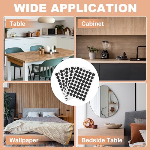 PATIKIL 270 Pieces Screw Hole Stickers, 5 Sheet Self-Adhesive Waterproof PVC Wood Grain Sticker for Screw Holes Wall Cabinets Desk Repairing, Embossed Black, 21mm/0.83 Inch - color: Embossed Black