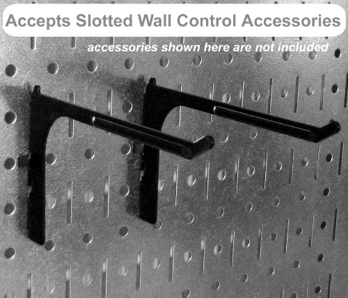 Wall Control 30-WRK-400GB Standard Workbench Metal Pegboard Tool Organizer,Gray/Black - color: Gray/Black