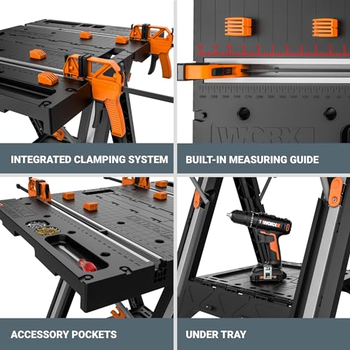 WORX Portable Folding Workbench, 2-in-1 Pegasus Table & Sawhorse, WX051 - style: Portable Workbench & Sawhorse