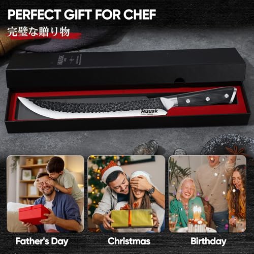Huusk 10 Inch Butcher Knife for Meat Cutting, Brisket Slicing Knives - size: 10"