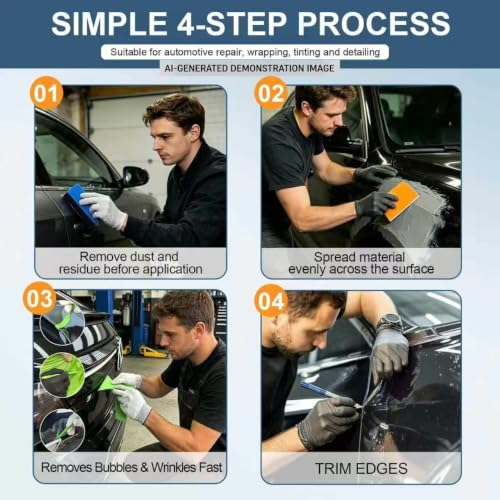 AZY 11PCS Auto Body Tool Set, Body Filler Spreaders, Plastic Putty Knife and Squeegee Tools for Auto Body Repair, Window Tint Application, Vinyl Wrap Installation and DIY Projects